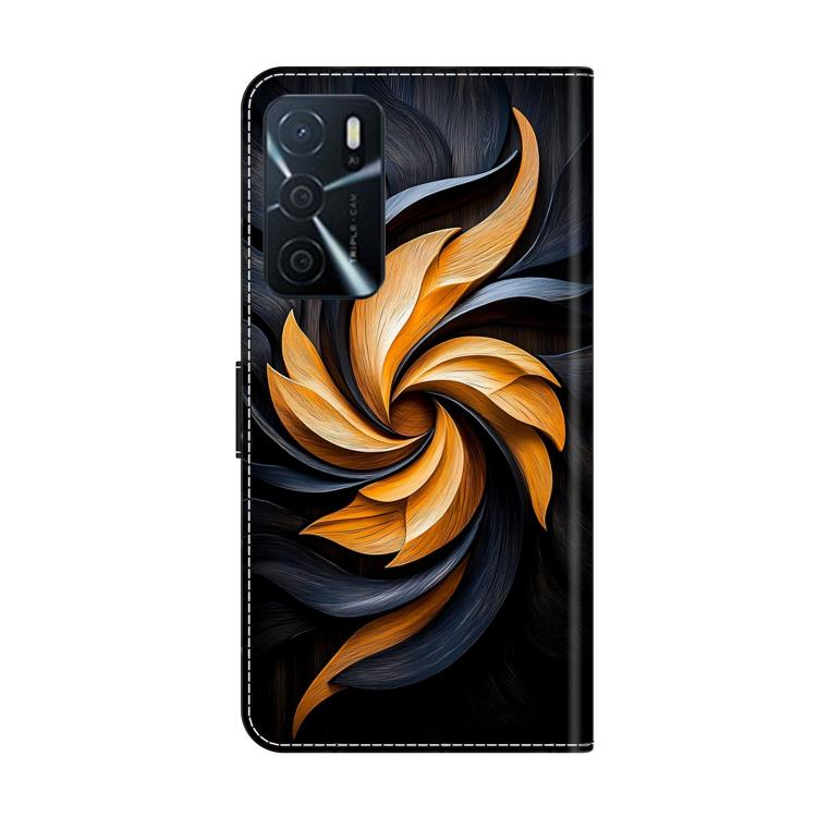 For OPPO A16 Crystal-Like Painted Vegan Leather Phone Case