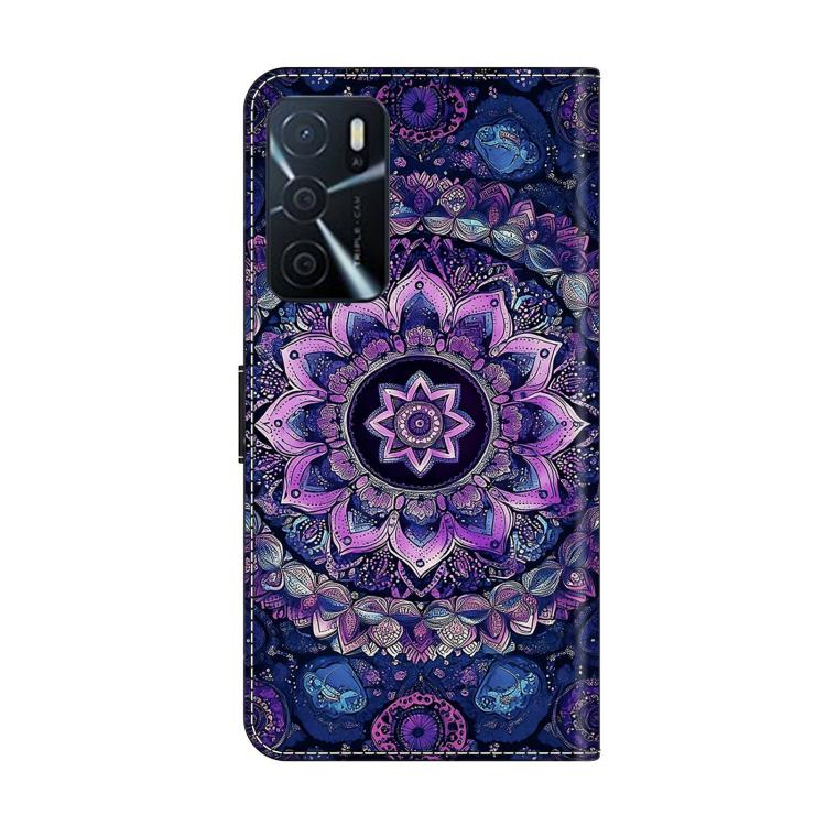 For OPPO A16 Crystal-Like Painted Vegan Leather Phone Case