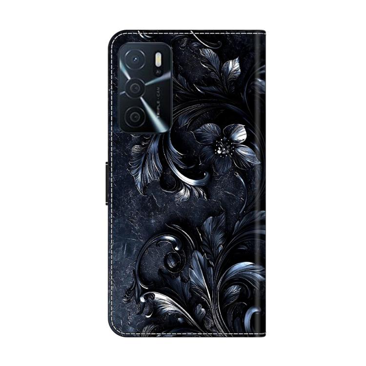For OPPO A16 Crystal-Like Painted Vegan Leather Phone Case