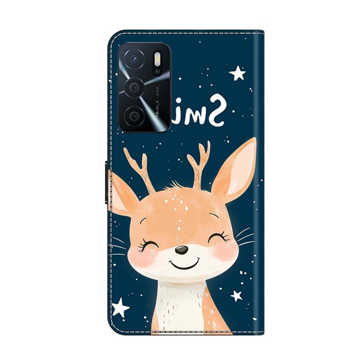 For OPPO A16 Crystal-Like Painted Vegan Leather Phone Case