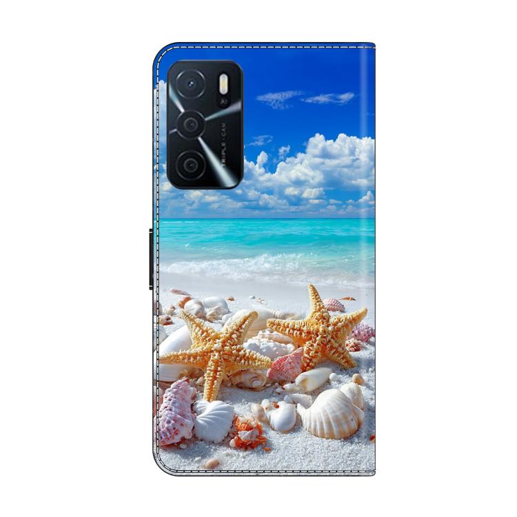 For OPPO A16 Crystal-Like Painted Vegan Leather Phone Case