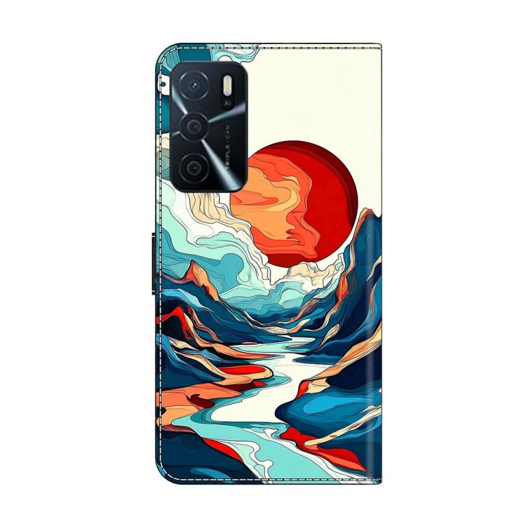 For OPPO A16 Crystal-Like Painted Vegan Leather Phone Case