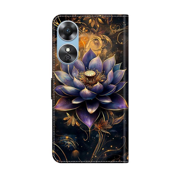 For OPPO A17 Crystal-Like Painted Vegan Leather Phone Case