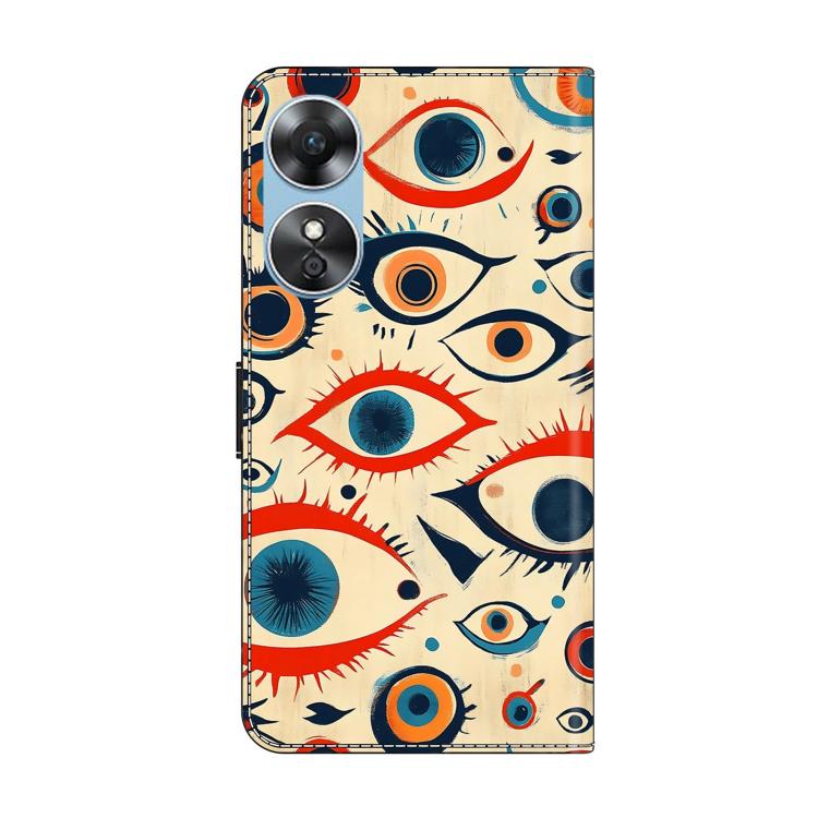 For OPPO A17 Crystal-Like Painted Vegan Leather Phone Case