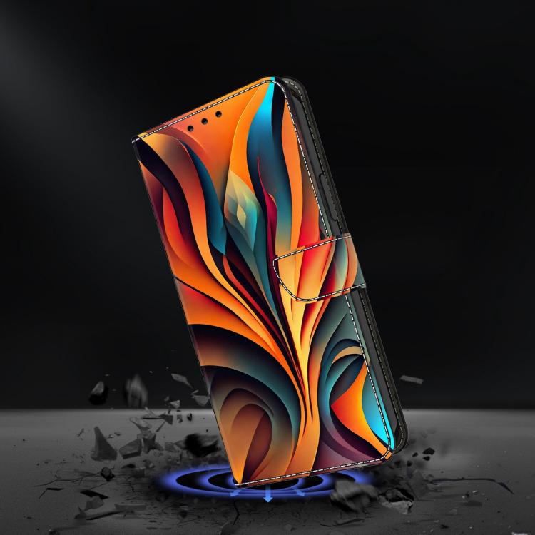 For OPPO A17 Crystal-Like Painted Vegan Leather Phone Case