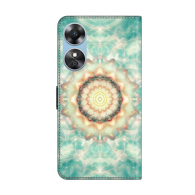 For OPPO A17 Crystal-Like Painted Vegan Leather Phone Case