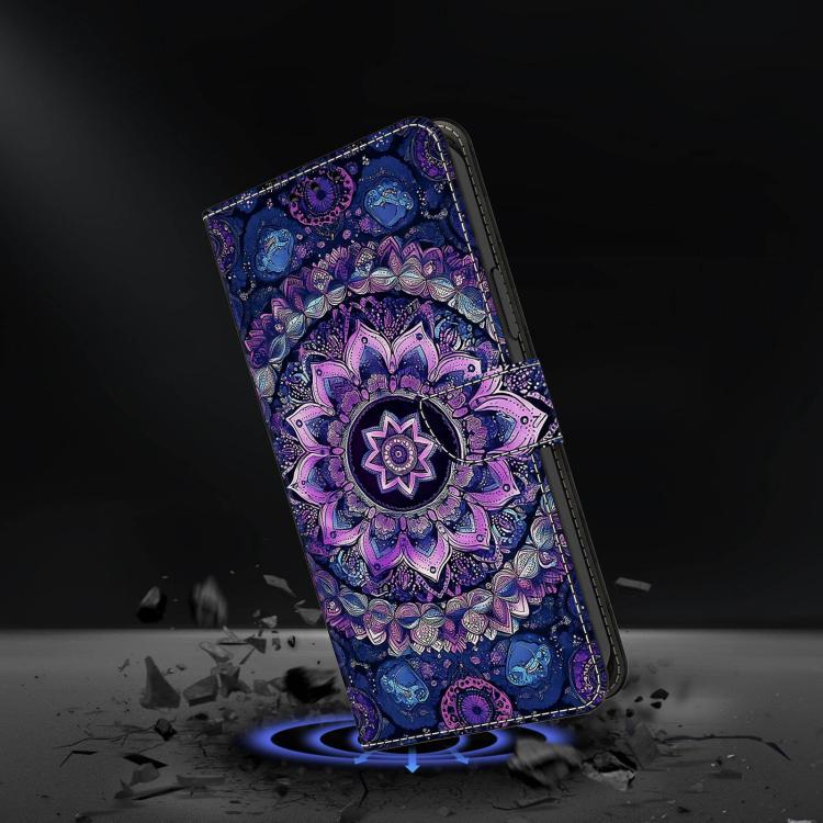 For OPPO A17 Crystal-Like Painted Vegan Leather Phone Case