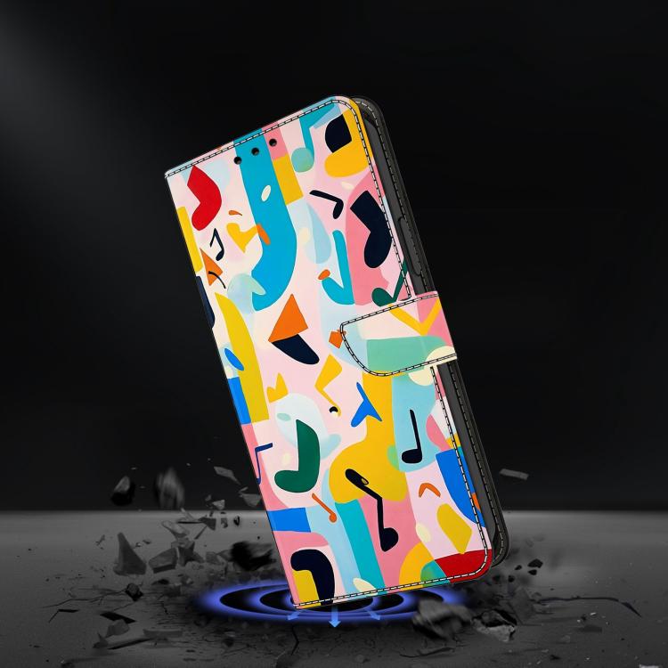 For OPPO A17 Crystal-Like Painted Vegan Leather Phone Case