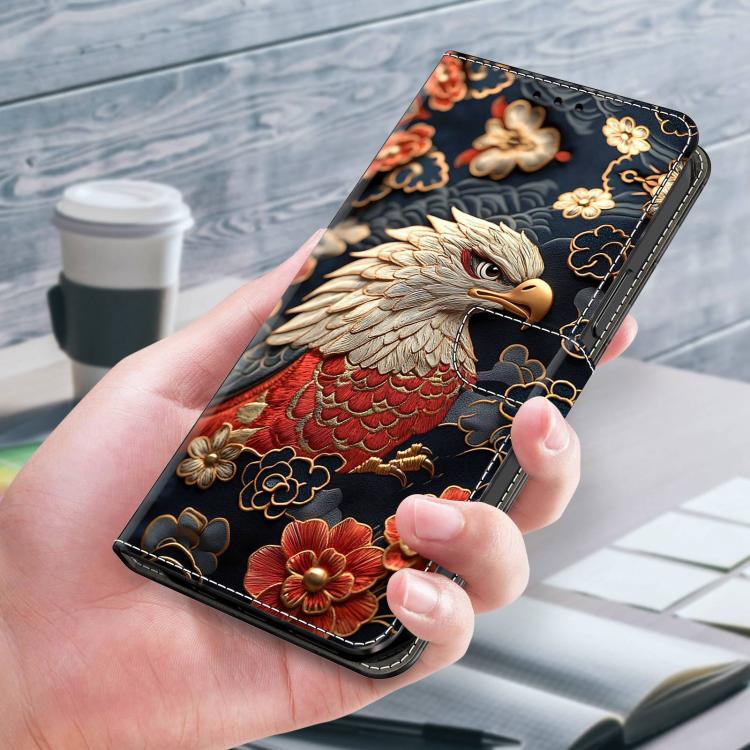 For OPPO A17 Crystal-Like Painted Vegan Leather Phone Case