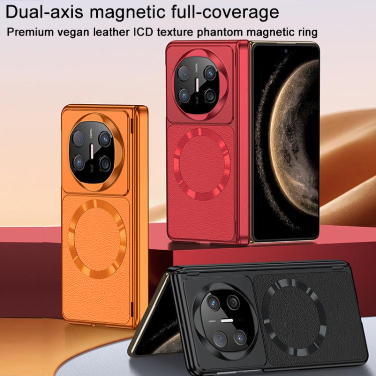 For Huawei Mate X6 GKK Change to 17 Pro Series Vegan Leather Magnetic Phone Case