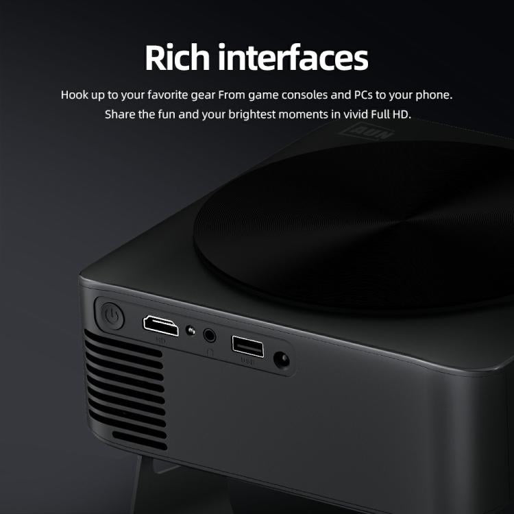 AUN A005 1080P 760ANSI LCD Display Smart Projector with Holder, Plug:EU Plug - Dark Grey