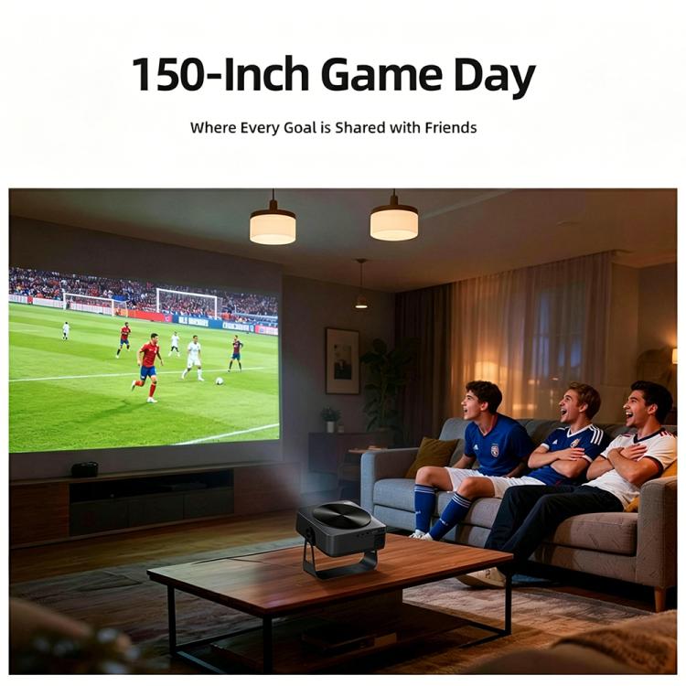 AUN A005 1080P 760ANSI LCD Display Smart Projector with Holder, Plug:UK Plug - Dark Grey