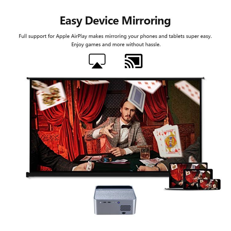 AUN A45 Pro 1080P Android ATV OS Smart Projector, Plug:US Plug - Grey