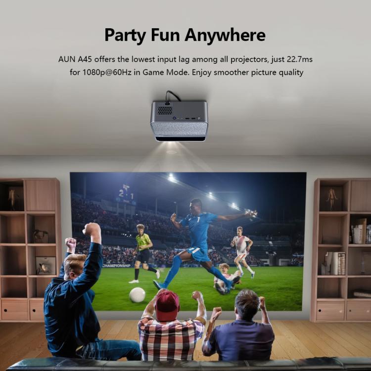 AUN A45 Pro 1080P Android ATV OS Smart Projector, Plug:US Plug - Grey