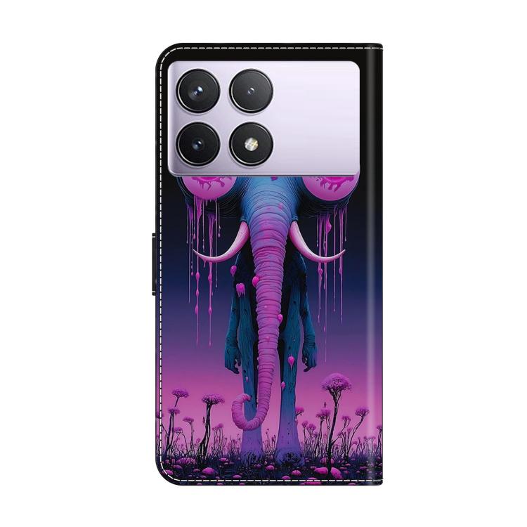 For Redmi K70E Crystal-Like Painted Vegan Leather Phone Case