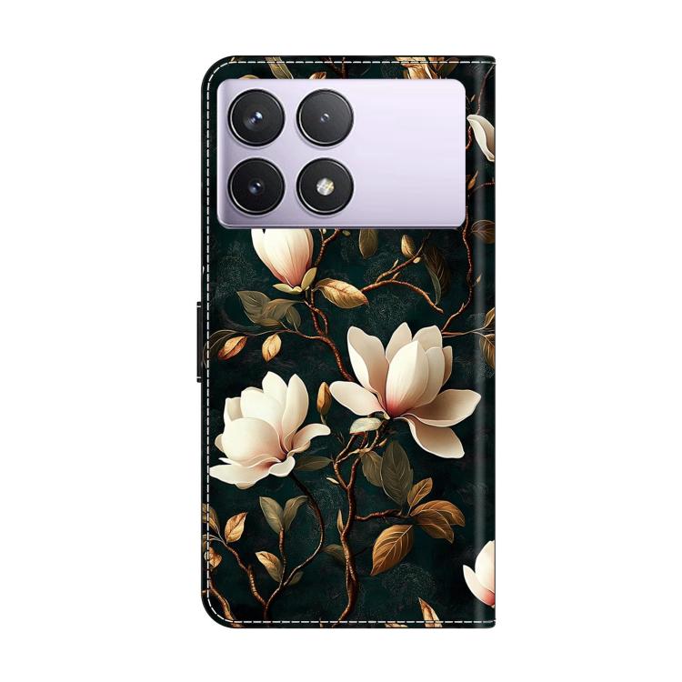 For Redmi K70E Crystal-Like Painted Vegan Leather Phone Case