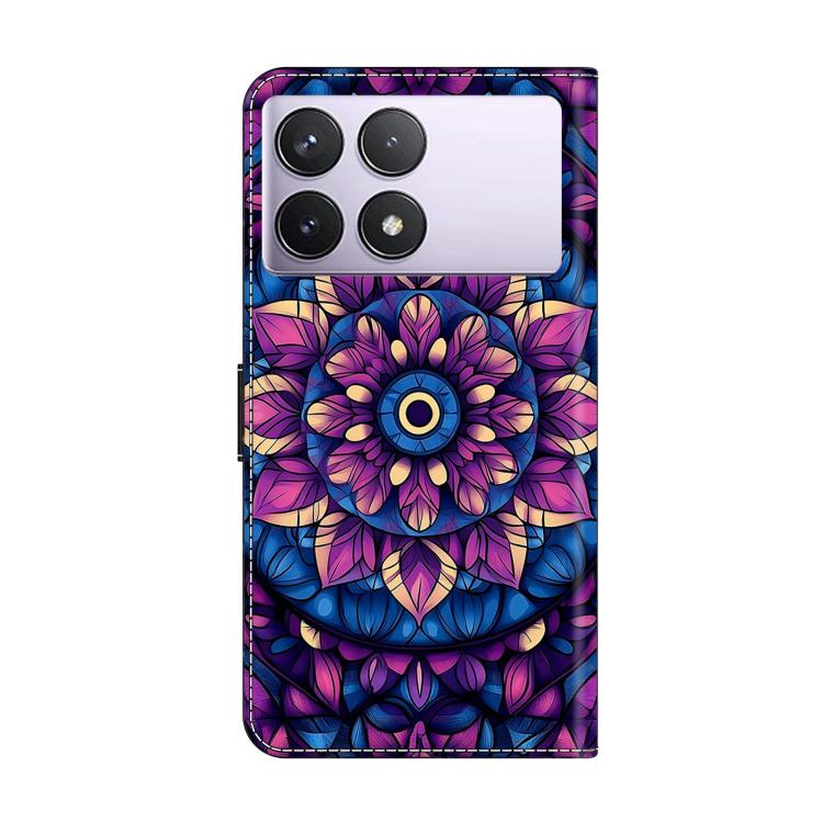 For Redmi K70E Crystal-Like Painted Vegan Leather Phone Case