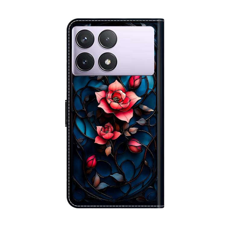 For Redmi K70E Crystal-Like Painted Vegan Leather Phone Case