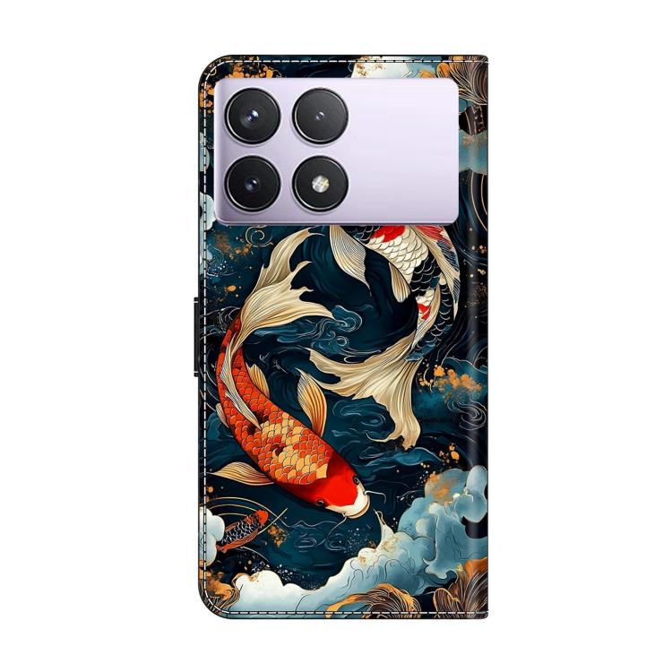 For Redmi K70E Crystal-Like Painted Vegan Leather Phone Case