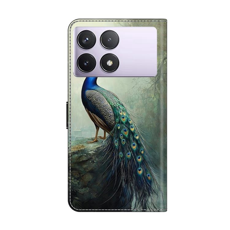 For Redmi K70E Crystal-Like Painted Vegan Leather Phone Case