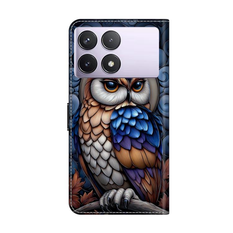 For Redmi K70E Crystal-Like Painted Vegan Leather Phone Case