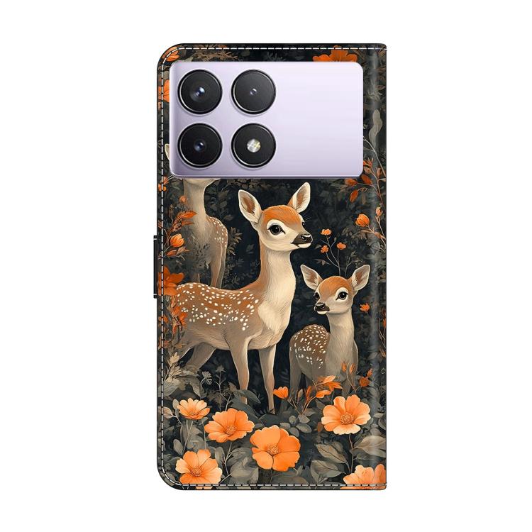 For Redmi K70E Crystal-Like Painted Vegan Leather Phone Case