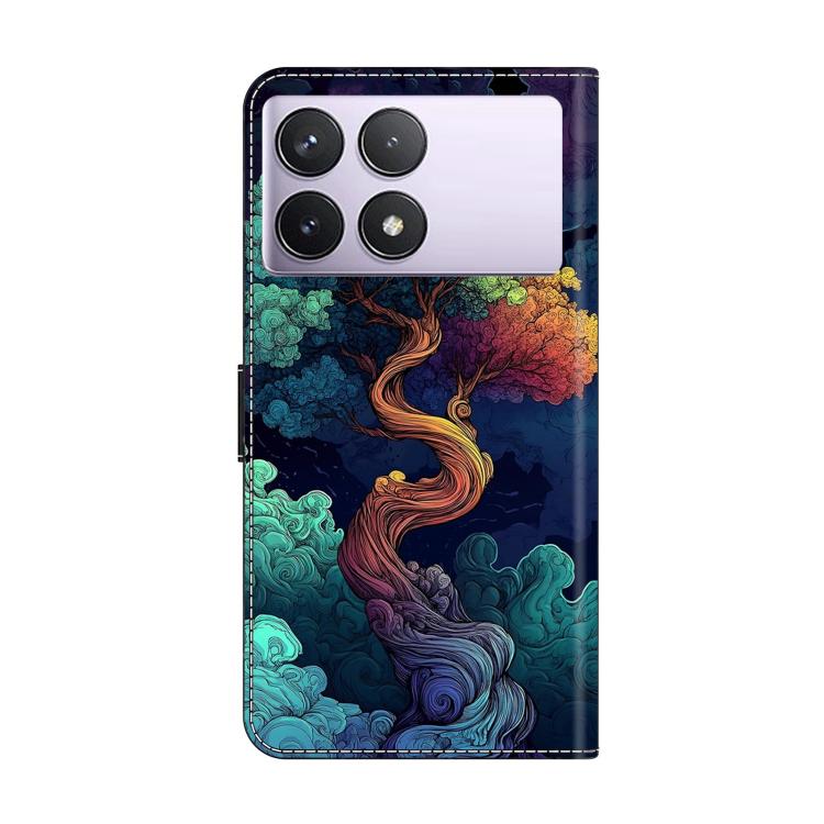 For Redmi K70E Crystal-Like Painted Vegan Leather Phone Case