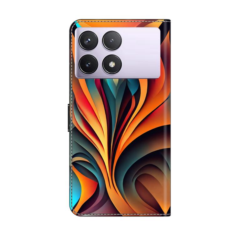 For Redmi K70E Crystal-Like Painted Vegan Leather Phone Case