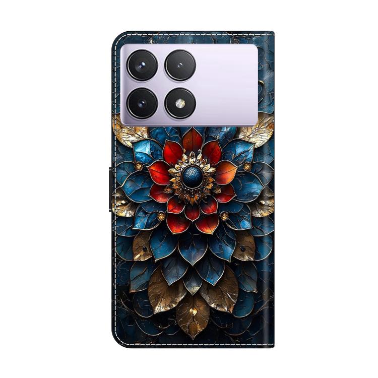 For Redmi K70E Crystal-Like Painted Vegan Leather Phone Case
