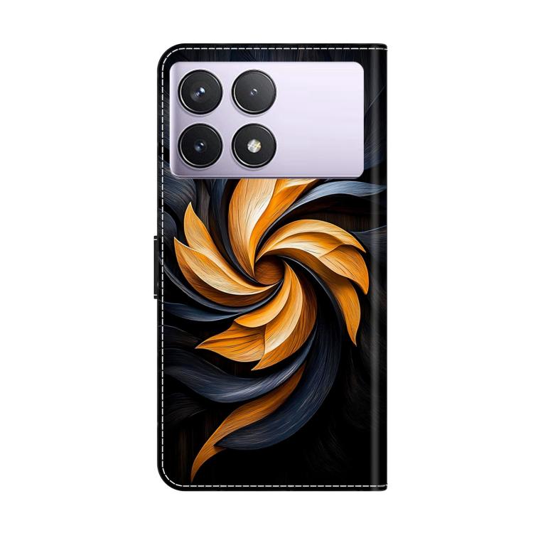 For Redmi K70E Crystal-Like Painted Vegan Leather Phone Case