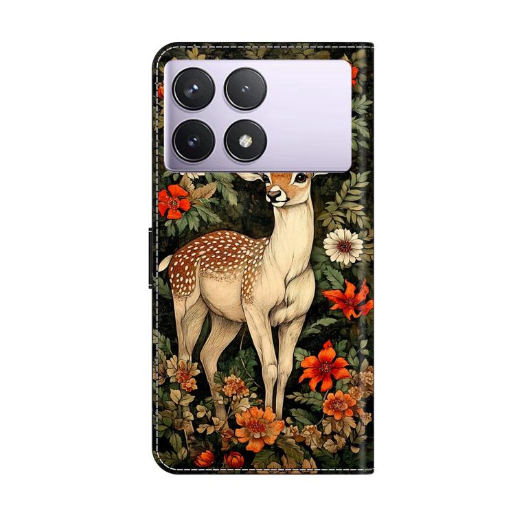 For Redmi K70E Crystal-Like Painted Vegan Leather Phone Case