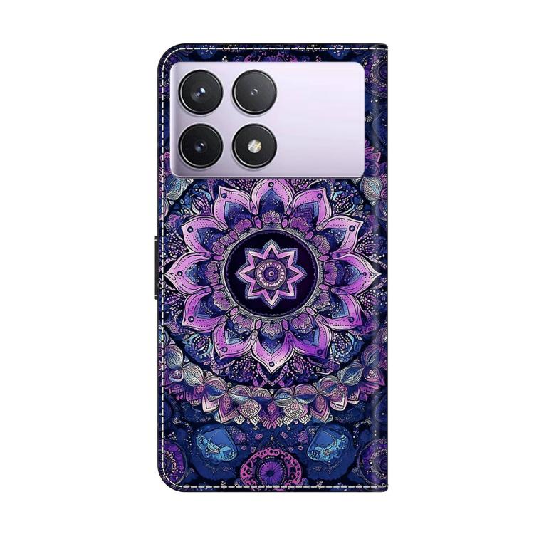For Redmi K70E Crystal-Like Painted Vegan Leather Phone Case