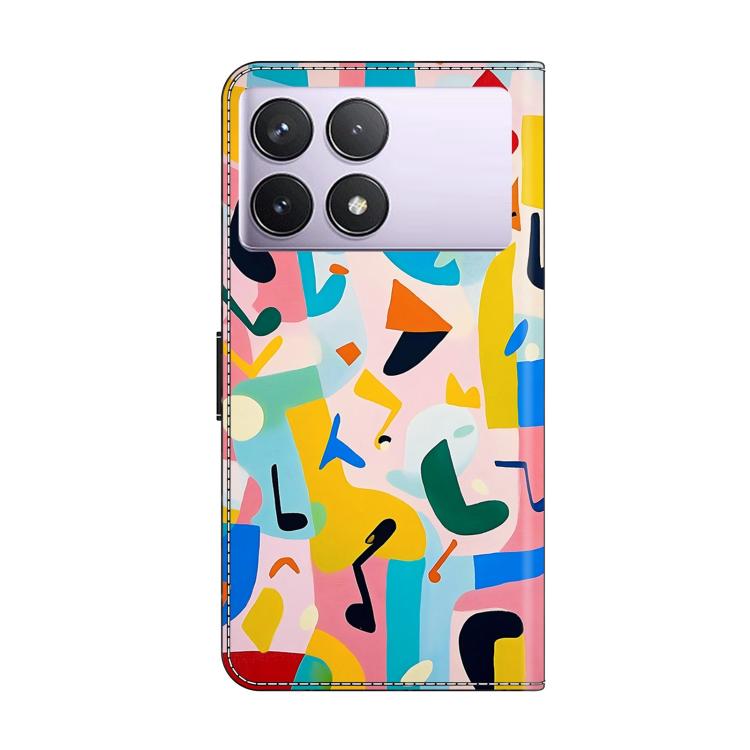 For Redmi K70E Crystal-Like Painted Vegan Leather Phone Case