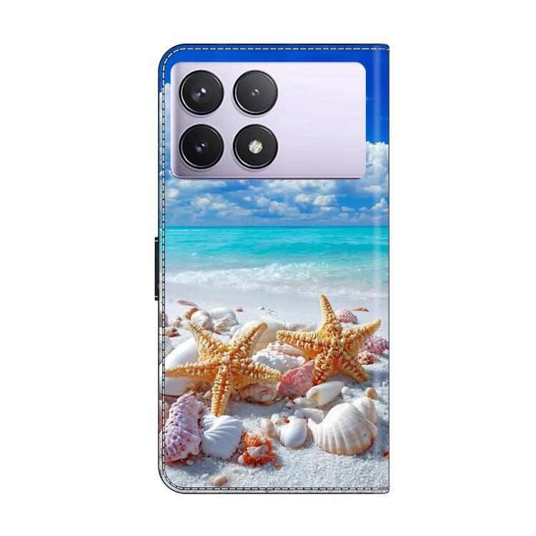 For Redmi K70E Crystal-Like Painted Vegan Leather Phone Case