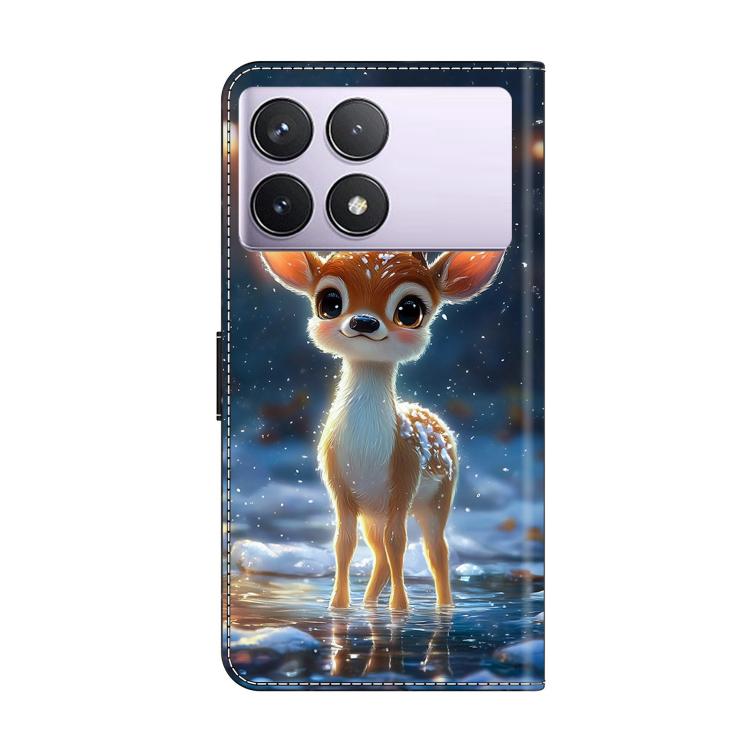 For Redmi K70E Crystal-Like Painted Vegan Leather Phone Case
