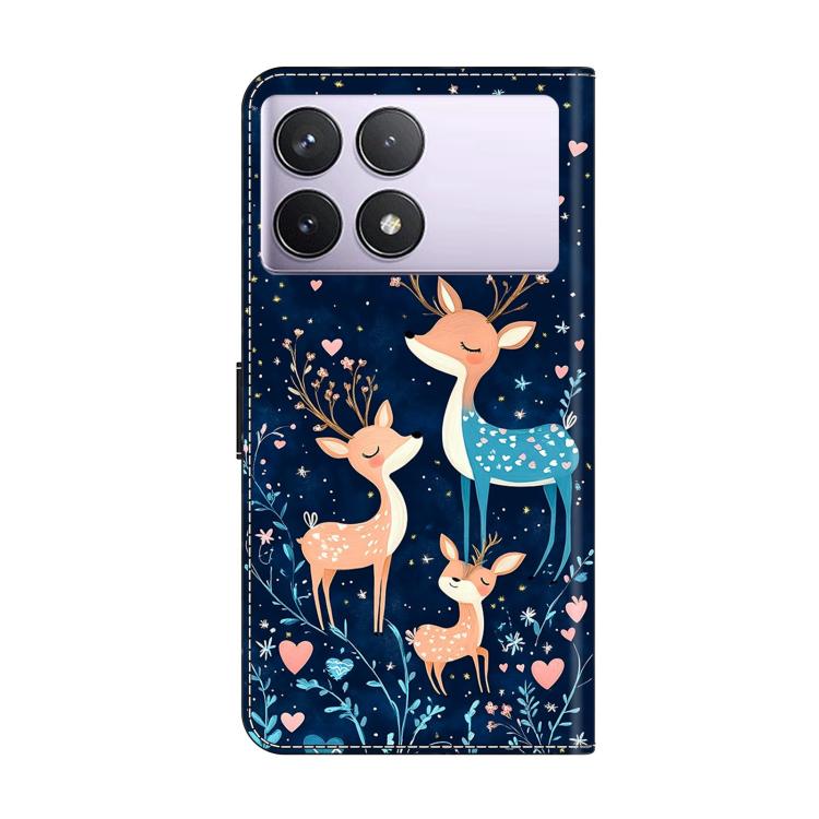 For Redmi K70E Crystal-Like Painted Vegan Leather Phone Case