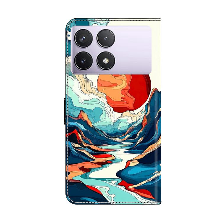 For Redmi K70E Crystal-Like Painted Vegan Leather Phone Case