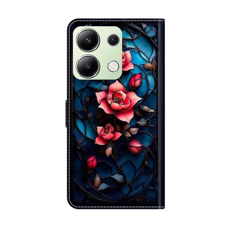 For Redmi Note 13 4G Crystal-Like Painted Vegan Leather Phone Case