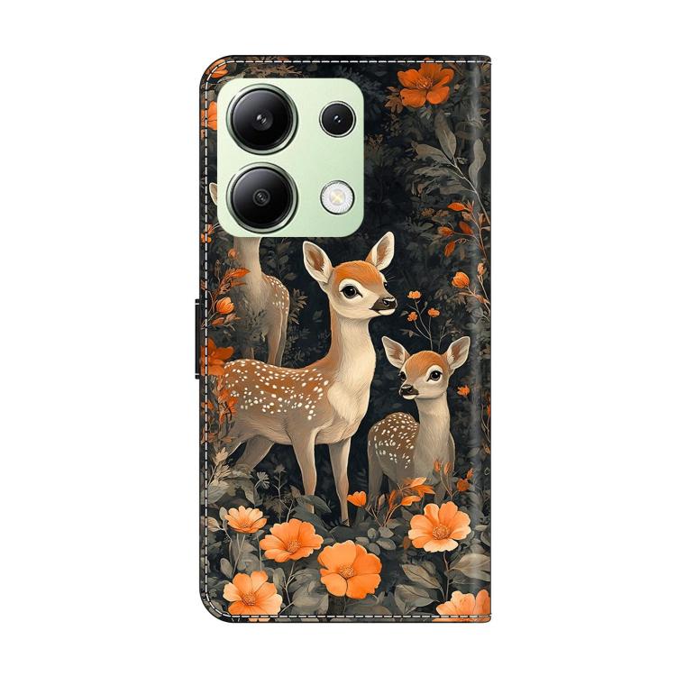 For Redmi Note 13 4G Crystal-Like Painted Vegan Leather Phone Case