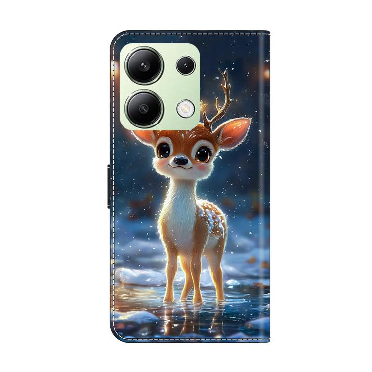 For Redmi Note 13 4G Crystal-Like Painted Vegan Leather Phone Case