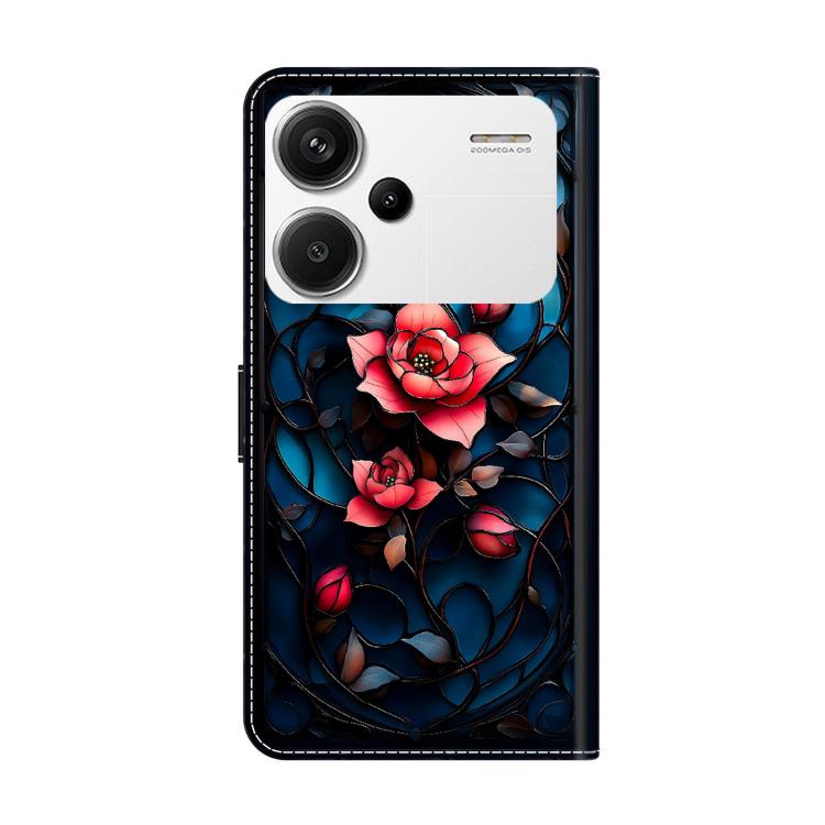 For Redmi Note 13 Pro+ Crystal-Like Painted Vegan Leather Phone Case