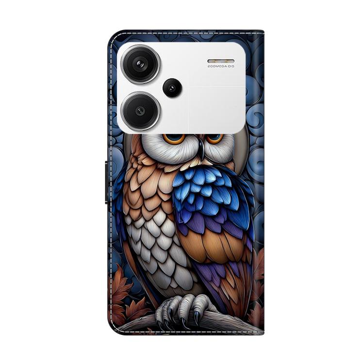 For Redmi Note 13 Pro+ Crystal-Like Painted Vegan Leather Phone Case