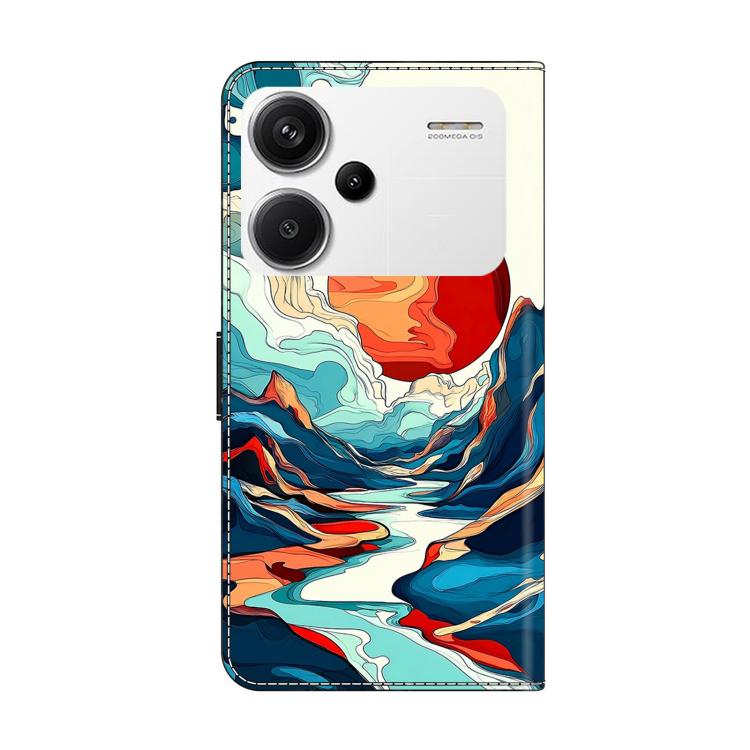 For Redmi Note 13 Pro+ Crystal-Like Painted Vegan Leather Phone Case