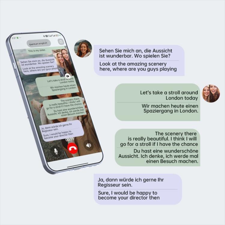 P59 AI Smart Translator Supports Photo Call Translation - Black