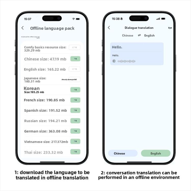 P59 AI Smart Translator Supports Photo Call Translation - Black