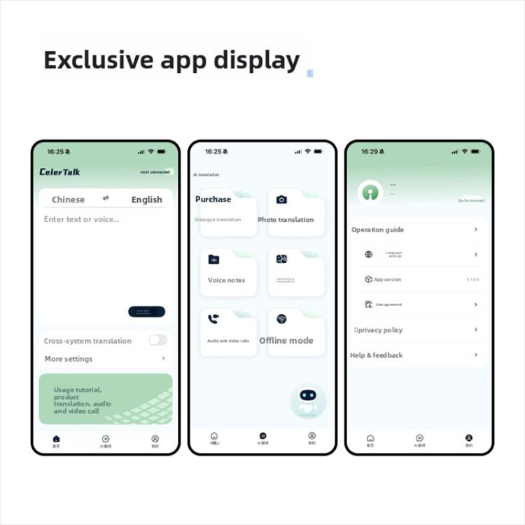 P59 AI Smart Translator Supports Photo Call Translation - Black
