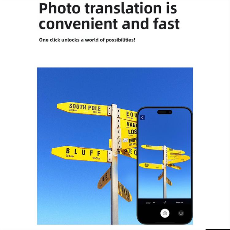 P59 AI Smart Translator Supports Photo Call Translation - Black