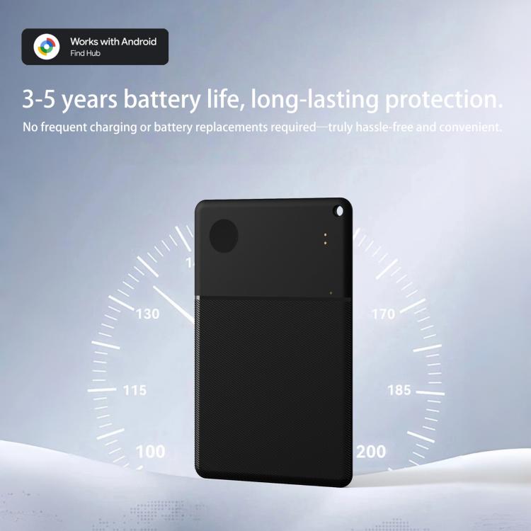 S22 Ultra-thin Card Type Mini GPS Global Smart Bluetooth Location Tracker Anti-lost Device - Black