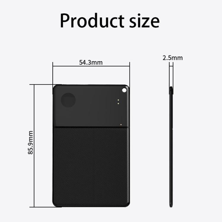 S22 Ultra-thin Card Type Mini GPS Global Smart Bluetooth Location Tracker Anti-lost Device - Black