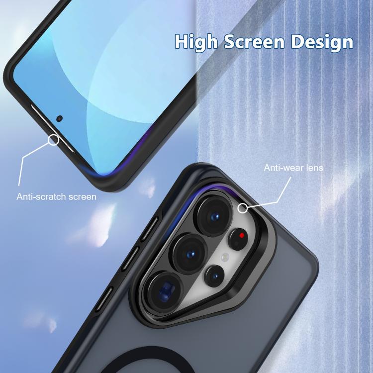 For Galaxy S26 Ultra 5G Metal Camera Holder Skin Matte Magnetic Phone Case